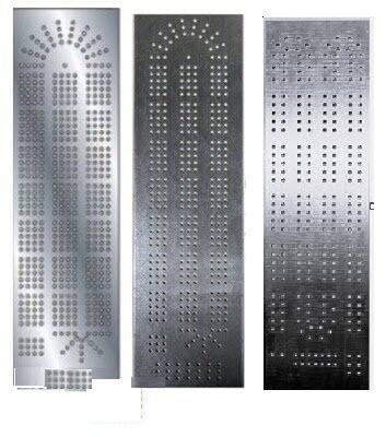 Cribbage Board Steel Template 3 Pack (2, 3 & 4 lane templates) + get a free set of 1/8in drill bits