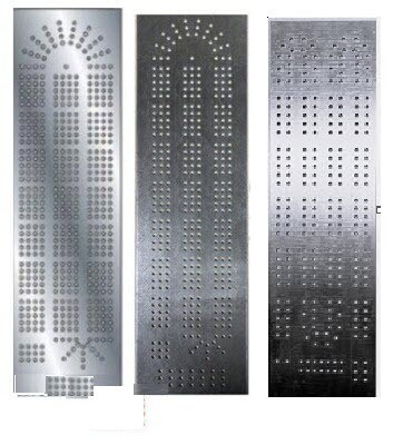 Cribbage Board Steel Template 3 Pack (2, 3 &amp; 4 lane templates) + get a free set of 1/8in drill bits
