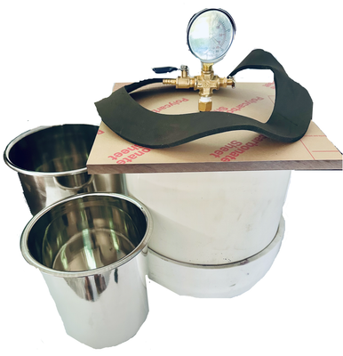 XL Vacuum Stabilization Multi Chamber 6pc Kit - Huge 10in dia allows you to stabilize a turned wooden bowl and large batches of boxes and duck calls