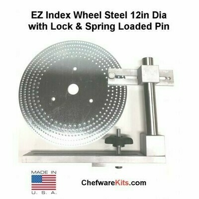EZ Index Steel 12in dia Wheel w/ 1in Hole w/ Locking Post Kit (Spring Loaded Pin)