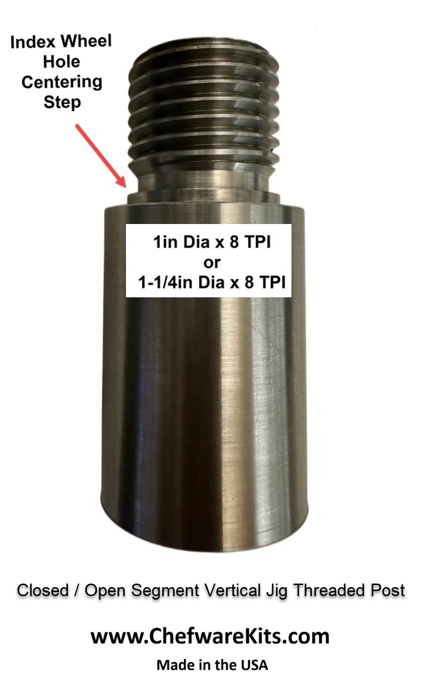 Closed / Open Segment Vertical Jig Threaded Post (woodturning)
