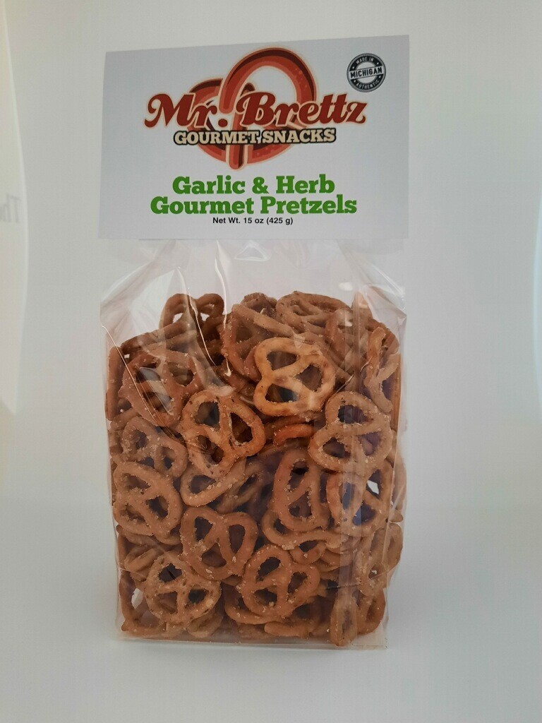 Mr. Brettz Gourmet Pretzels Garlic and Herb 15 oz. size