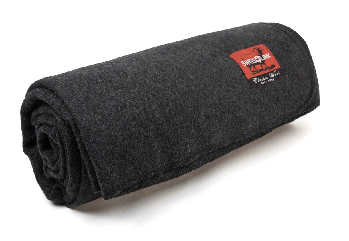 Charcoal Grey Classic Wool Blanket - by Swiss Link