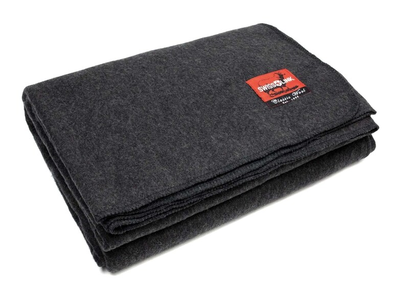 Charcoal Grey Classic Wool Blanket - by Swisslink