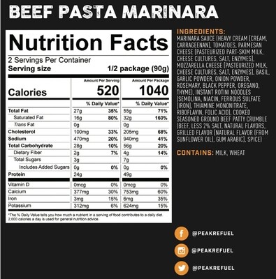 Peak Refuel Beef Marinara