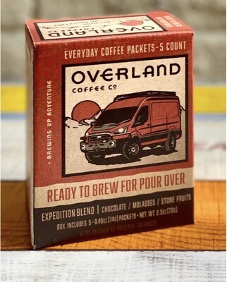 Overland Coffee Pour Over Everyday Coffee Packets 5-Count Box