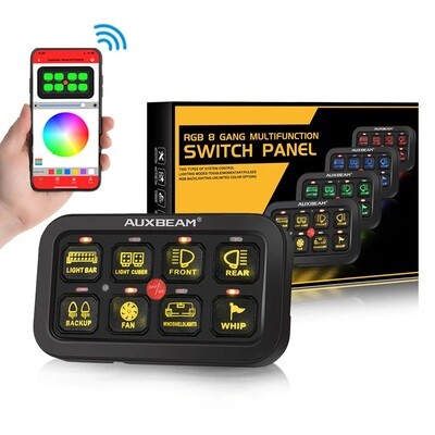 AR-800 RGB Switch Panel With App, Toggle/ Momentary/ Pulse Mode - Auxbeam