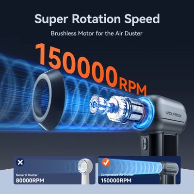 WOLFBOX Compressed Air Duster - Super Power Electric Air Duster