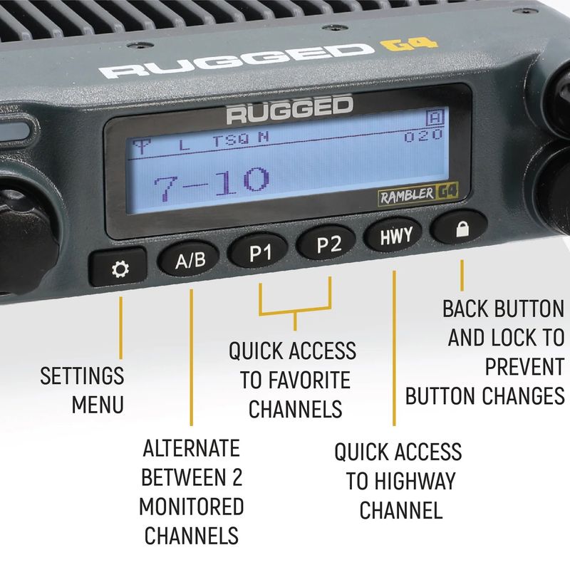Rugged Rambler G4 GMRS Mobile Radio - by Rugged Radios