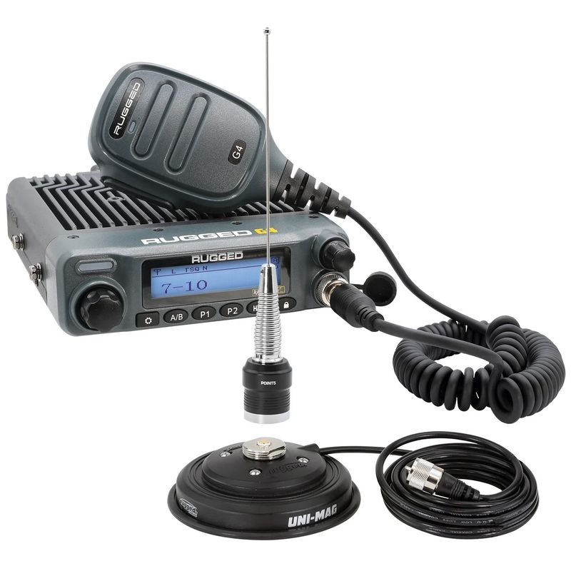Radio Kit Plus - Rambler G4 High Power GMRS Mobile Radio Kit with External Speaker - by Rugged Radios