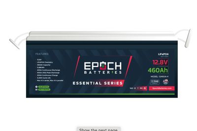 12V 460Ah Essential Series - Bluetooth &amp; Heated LiFePO4 Battery - by Epoch