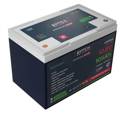 12V 105Ah Essential Series - Bluetooth &amp; Heated LiFePO4 Battery - by Epoch