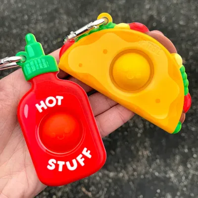 Mega Pop Bestfriend Keychain- Hot Sauce & Taco Mega Pop Bestfriend Keychain- Hot Sauce & Taco