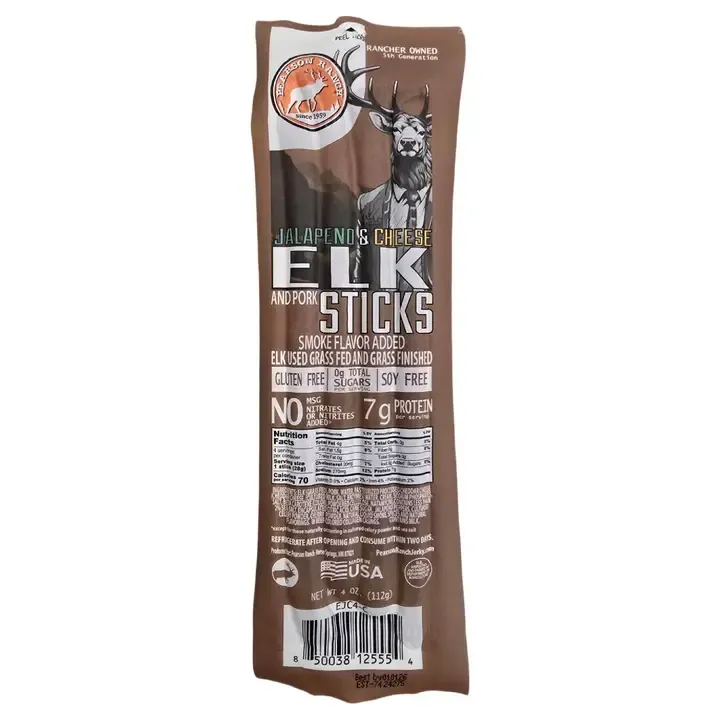 Pearson Ranch Elk Jalapeno & Cheese Snack Sticks Pearson Ranch Elk Jalapeno & Cheese Snack Sticks