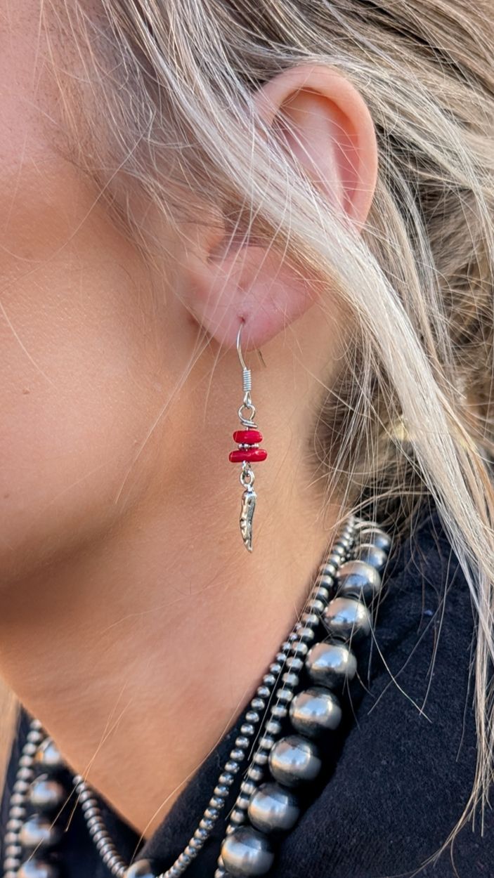 Raccoon Designs Red Coral Earring