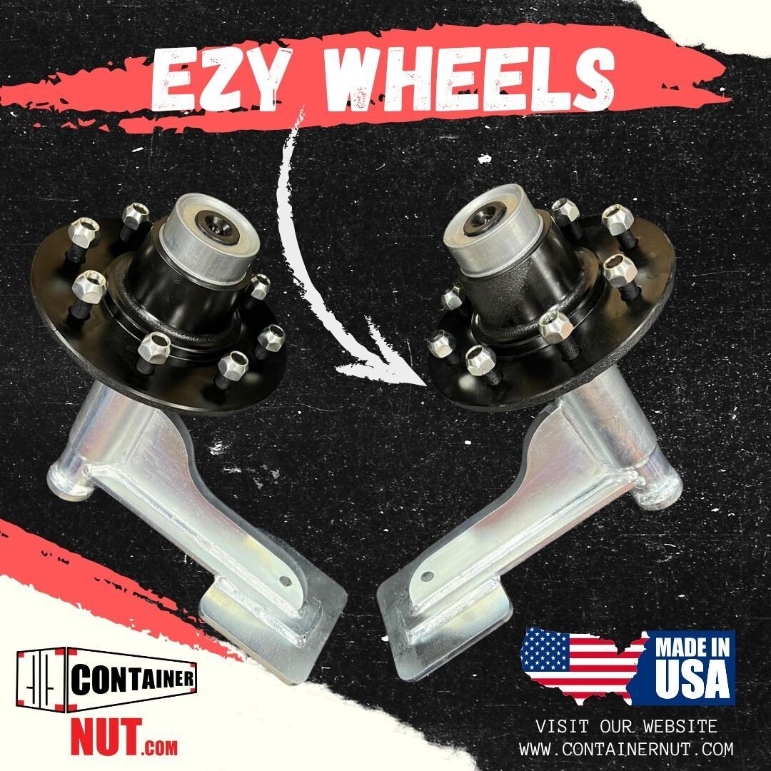 EZY Wheels Heavy Duty 8-Lug Shipping Container Wheels Made In USA FREE Shipping Continental US