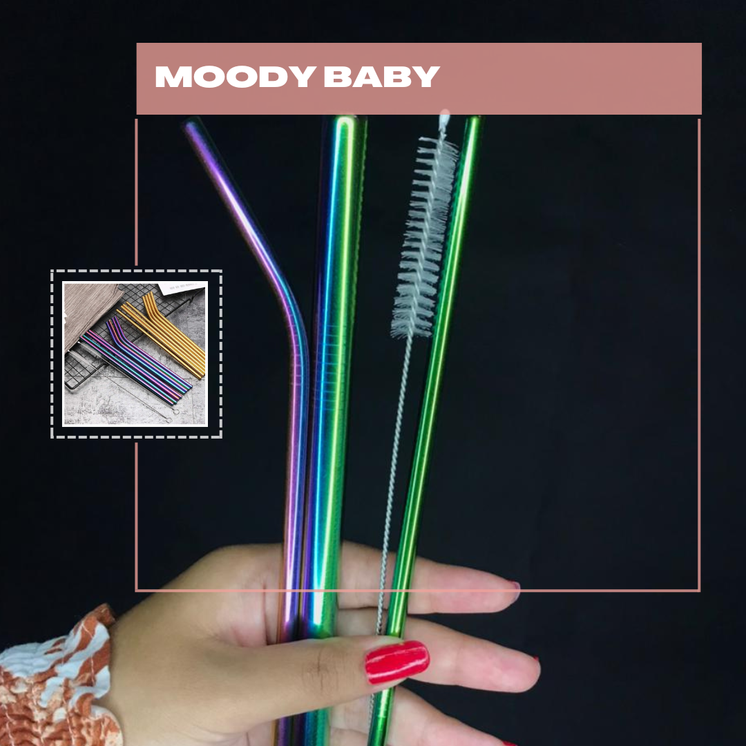 Reusable Stainless Steel Straws with Cleaning Brush