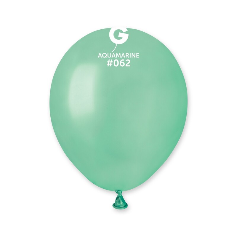 5" Metallic Balloon - Solid Colour Latex - Metallic Aquamarine