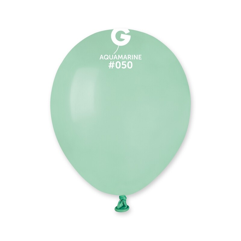 5" Standard Balloon - Solid Colour Latex - AQUAMARINE