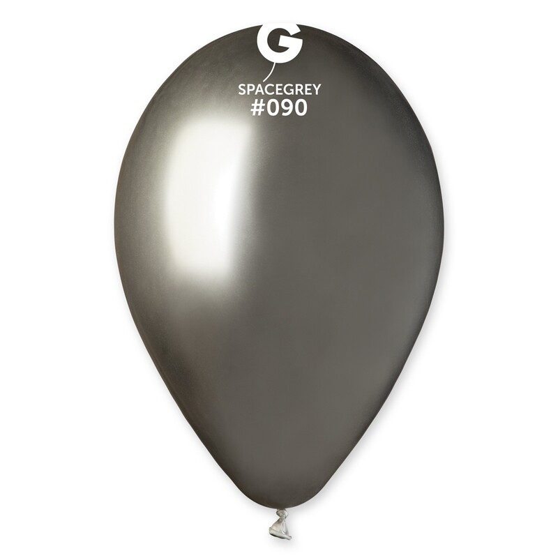 13" Shiny Balloon - Solid Colour Latex - SHINY SPACE GREY