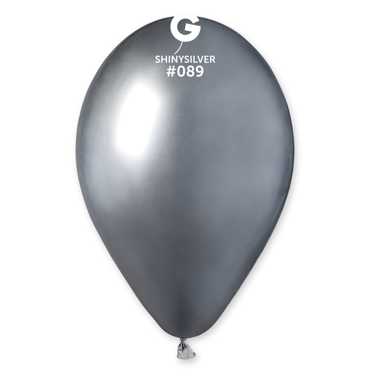 13" Shiny Balloon - Solid Colour Latex - SHINY SILVER