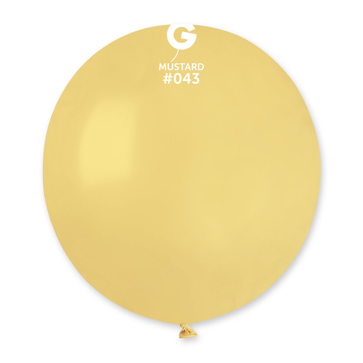 19" Standard Balloon - Solid Colour Latex - MUSTARD