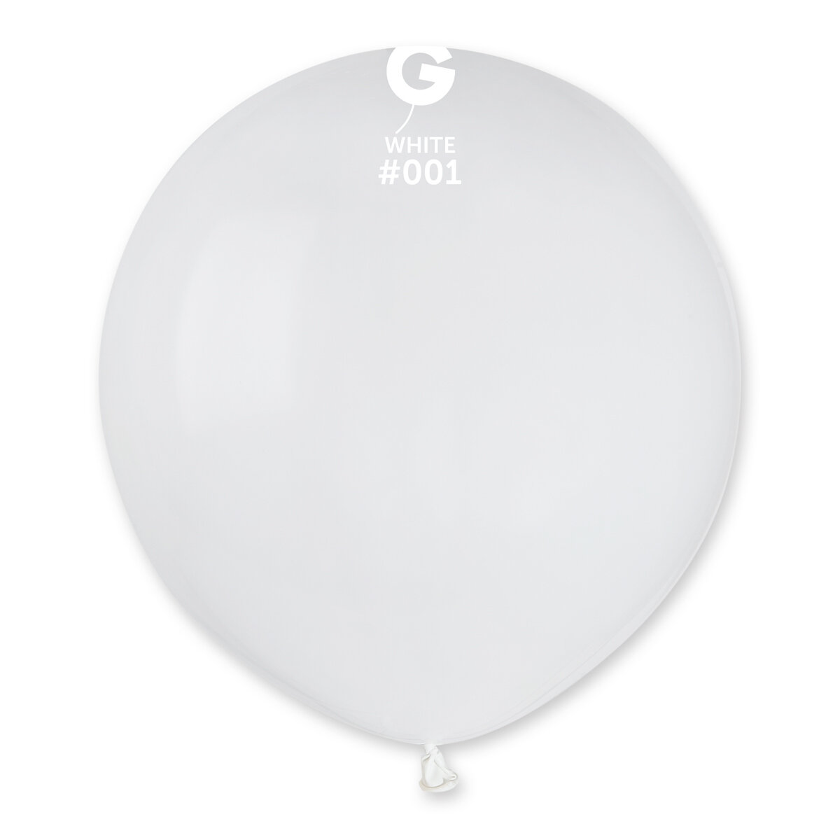 19" Standard Balloon - Solid Colour Latex - WHITE