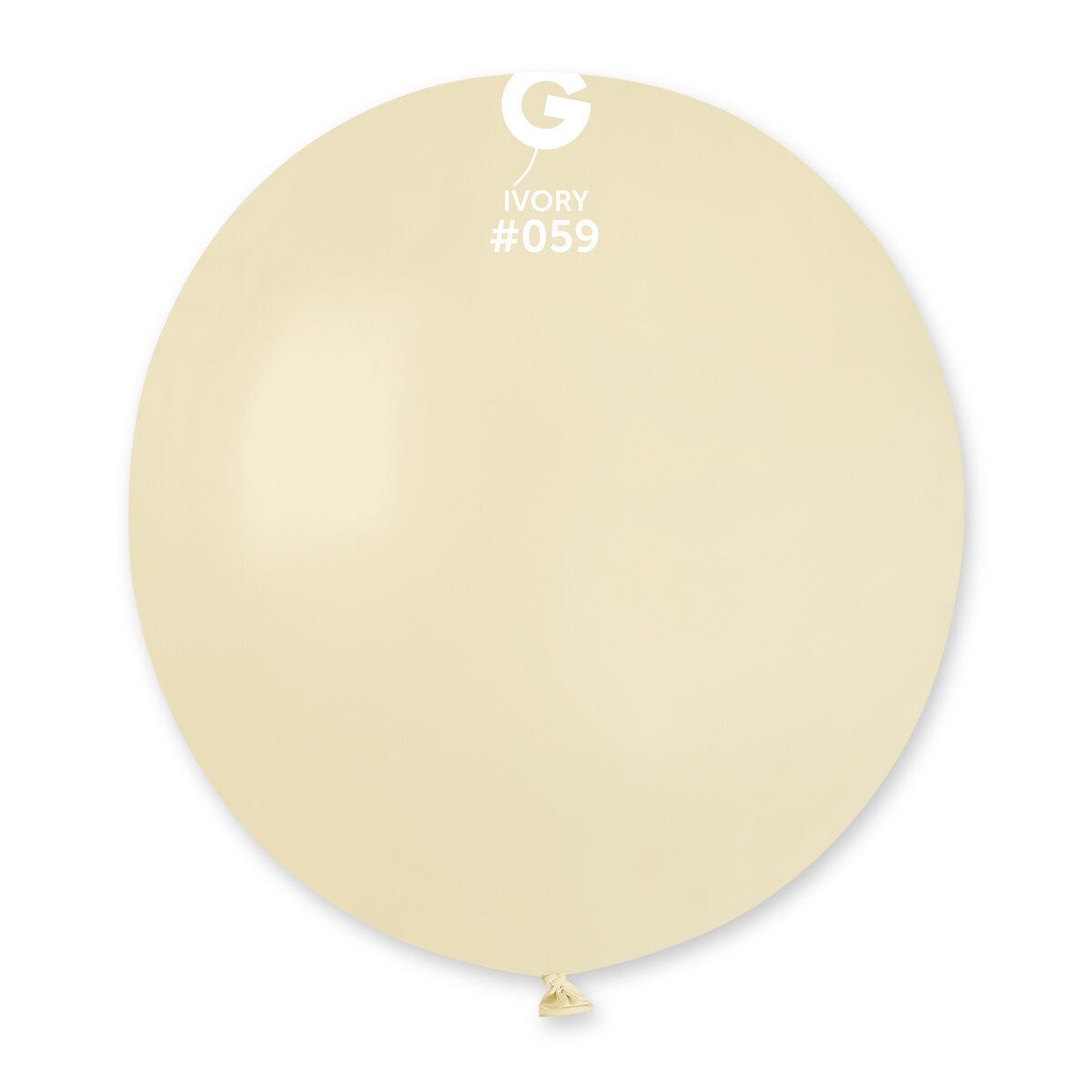 19" Standard Balloon - Solid Colour Latex - IVORY