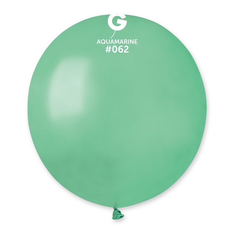 19" Metallic Balloon - Solid Colour Latex - METALLIC AQUAMARINE