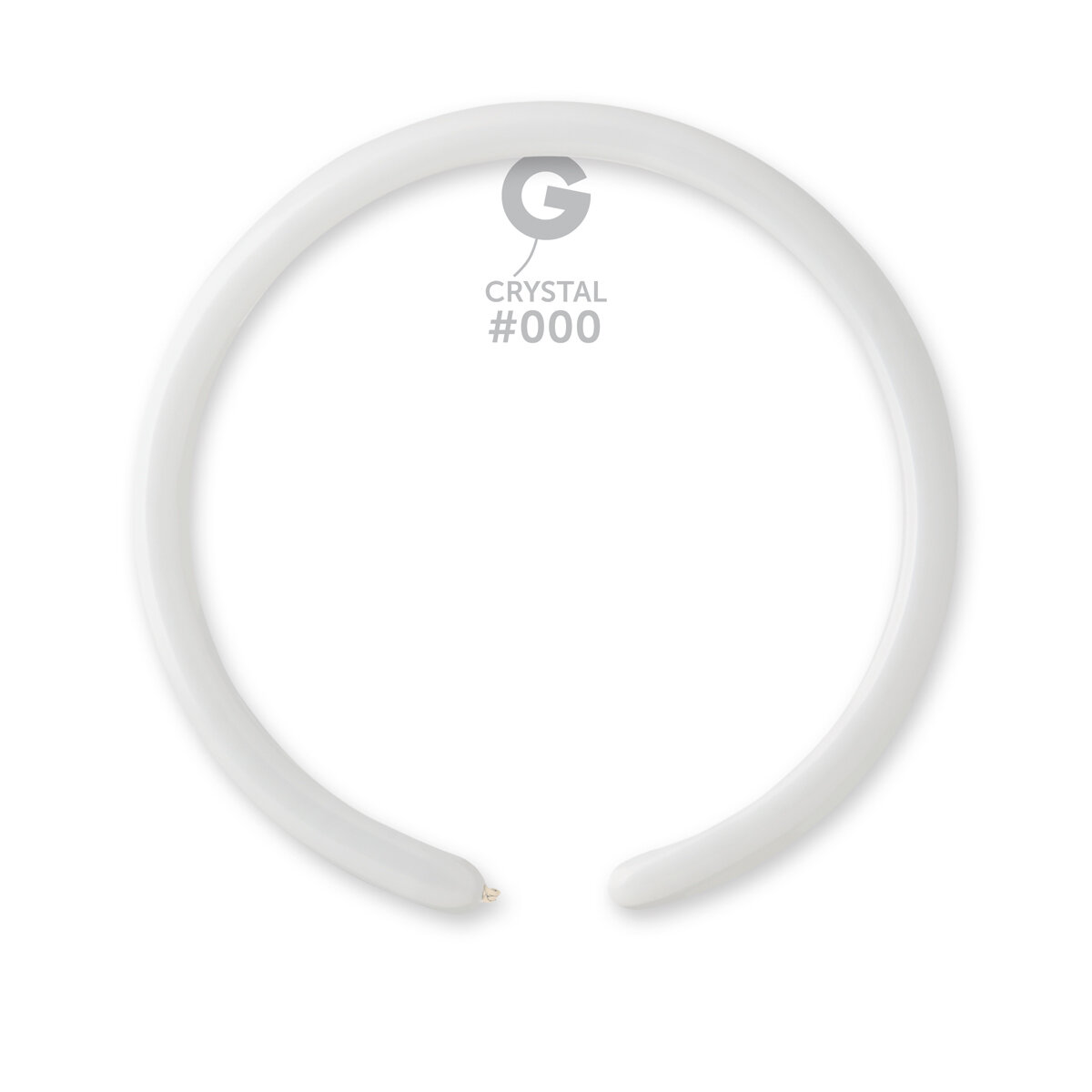 1" Standard Modelling Balloons - Solid Colour Latex - CRYSTAL CLEAR