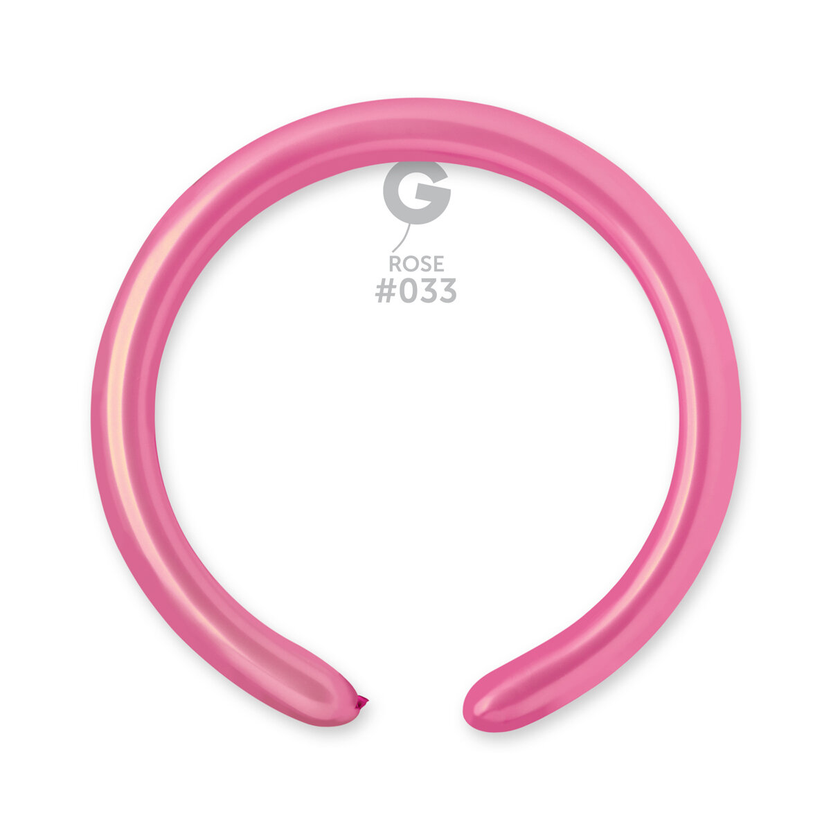 2" Metallic Modelling Balloons - Solid Colour Latex - METALLIC ROSE