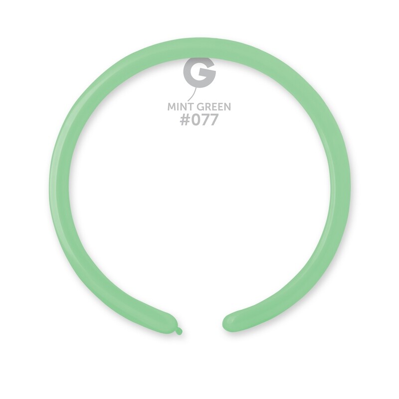1" Standard Modelling Balloons - Solid Colour Latex - MINT GREEN
