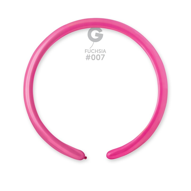 1" Standard Modelling Balloons - Solid Colour Latex - FUCHSIA
