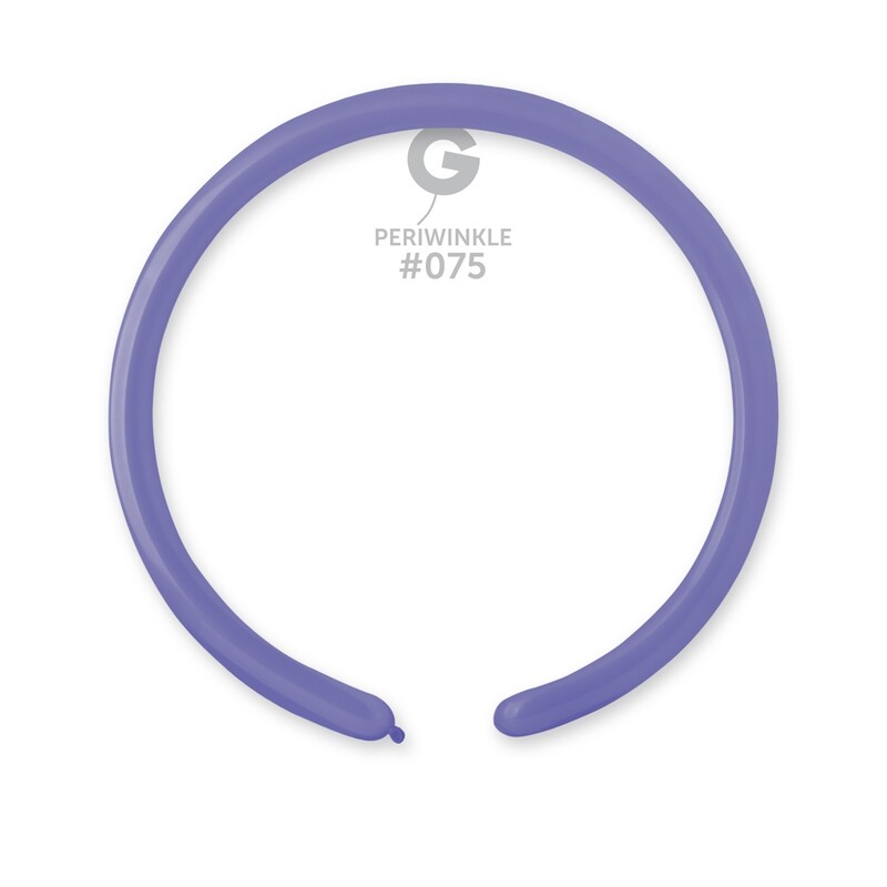 1" Standard Modelling Balloons - Solid Colour Latex - PERIWINKLE