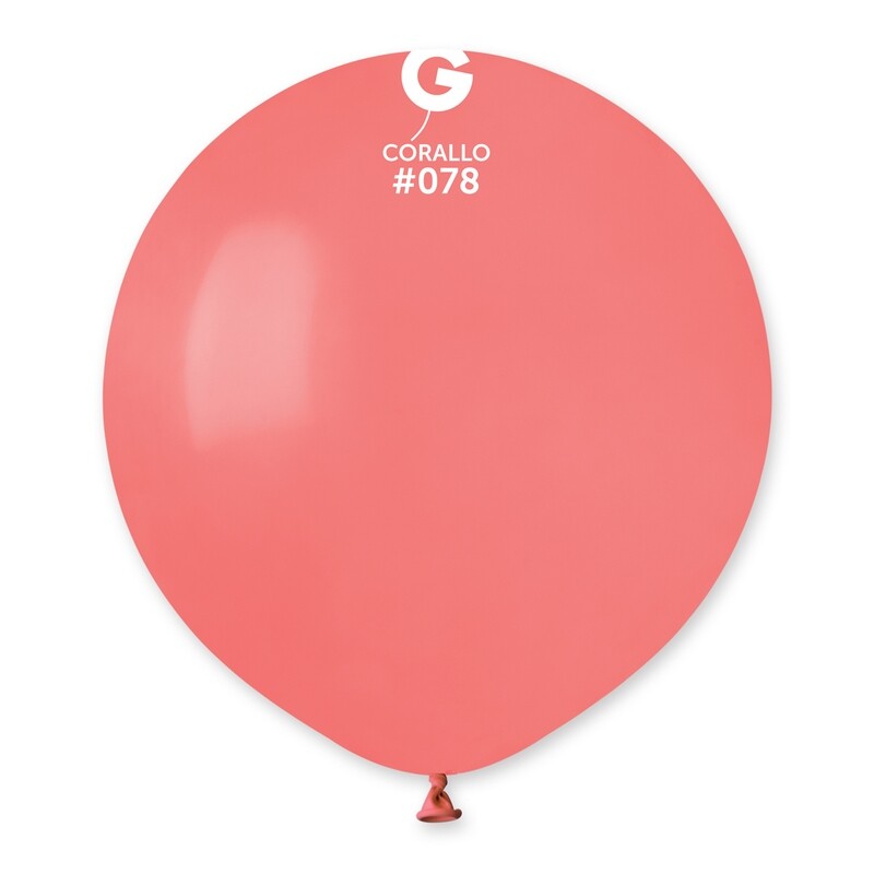 19" Standard Balloon - Solid Colour Latex - CORALLO