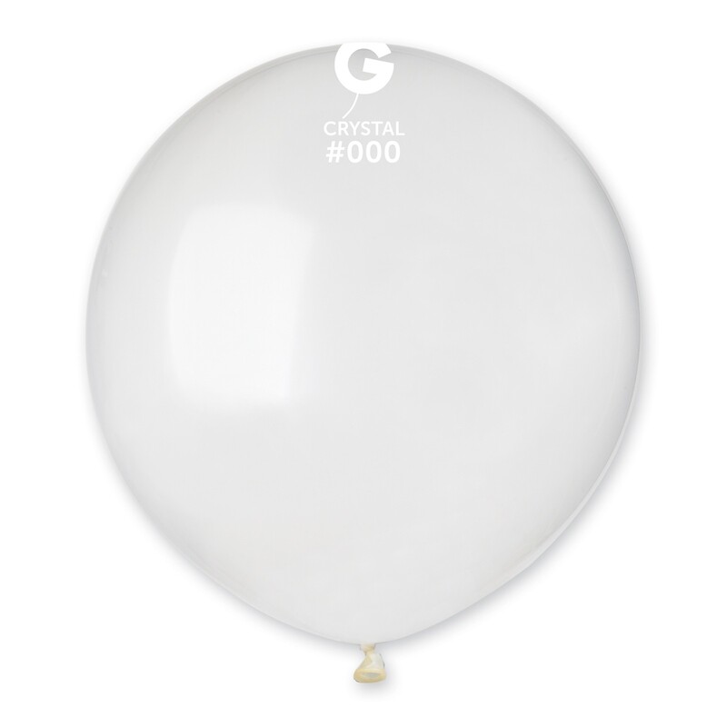 19" Crystal Balloon - Solid Colour Latex - CRYSTAL CLEAR