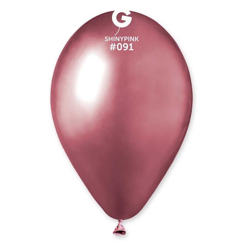 13" Shiny Balloon - Solid Colour Latex - SHINY PINK