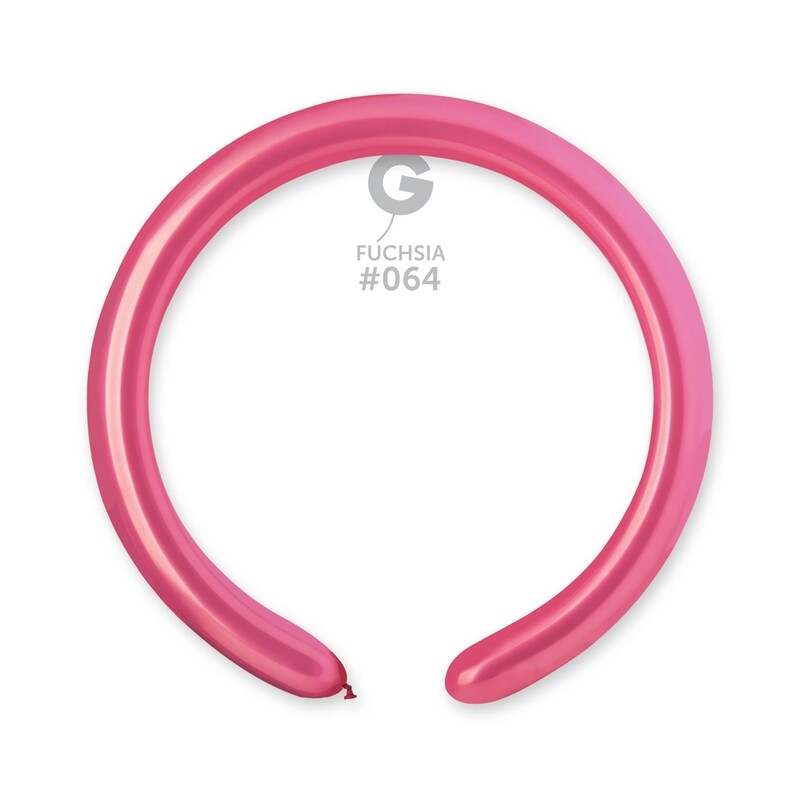2" Metallic Modelling Balloons - Solid Colour Latex - METALLIC FUCHSIA