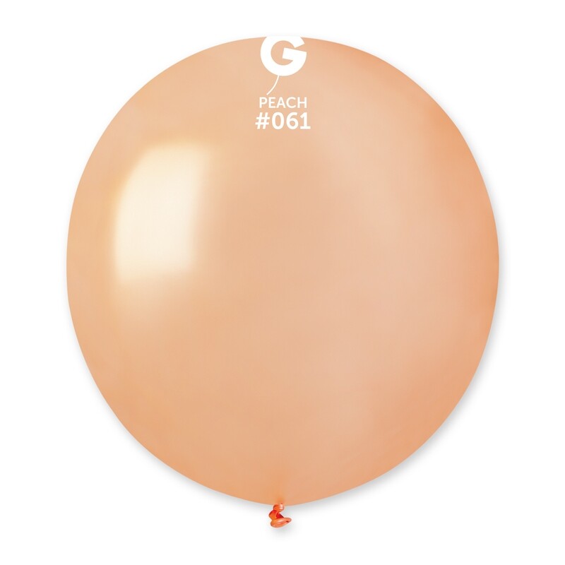 19" Metallic Balloon - Solid Colour Latex - METALLIC PEACH