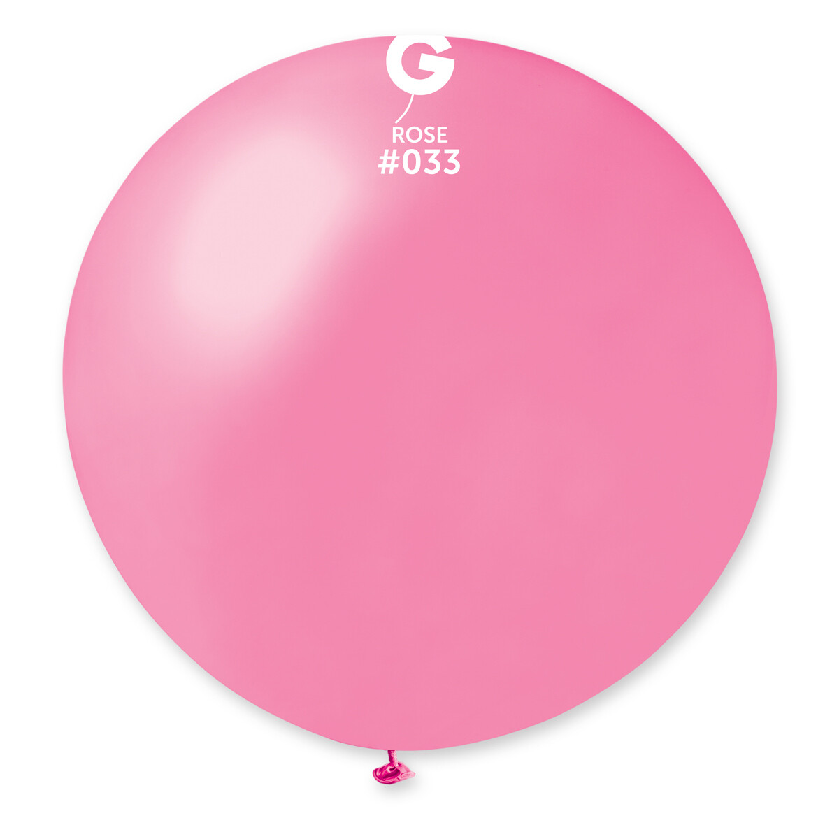 31" Metallic Giant Balloon - Solid Colour Latex - METALLIC ROSE