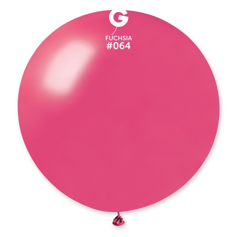 31" Metallic Giant Balloon - Solid Colour Latex - METALLIC FUCHSIA