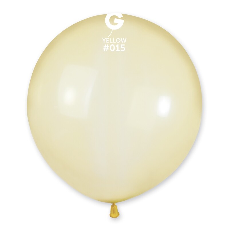 19" Crystal Balloon - Solid Colour Latex - CRYSTAL YELLOW