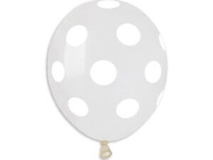5" Polka Dots Crystal # 000 - Printed Balloon
