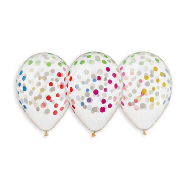 COLOURFUL CONFETTI CRYSTAL LATEX PRINTED BALLOONS
