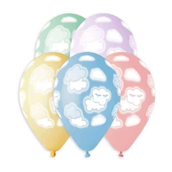 BABY CLOUDS LATEX PRINTED BALLOONS - ASSORTED