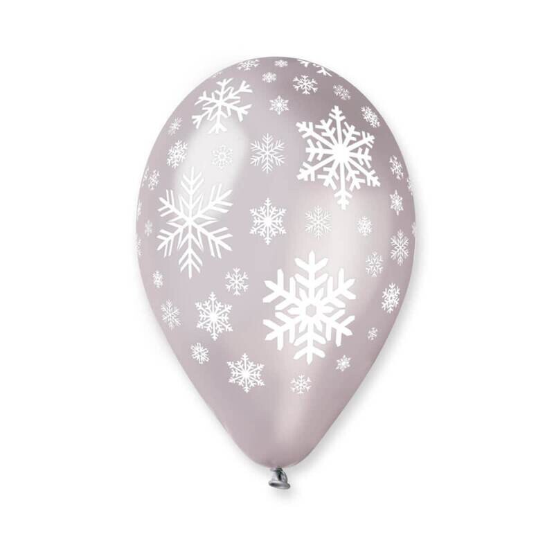 SHINY SNOWFLAKES LATEX PRINTED BALLOONS