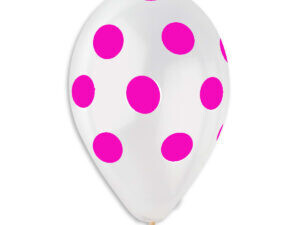 POLKA DOTS FUCSIA - CRYSTAL LATEX PRINTED BALLOONS