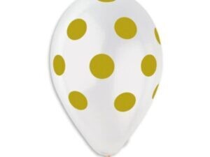 POLKA DOTS GOLD - CRYSTAL LATEX PRINTED BALLOONS
