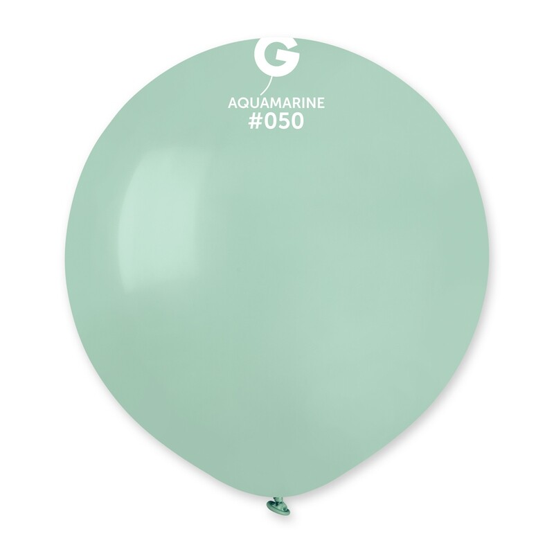 19" Standard Balloon - Solid Colour Latex - AQUAMARINE