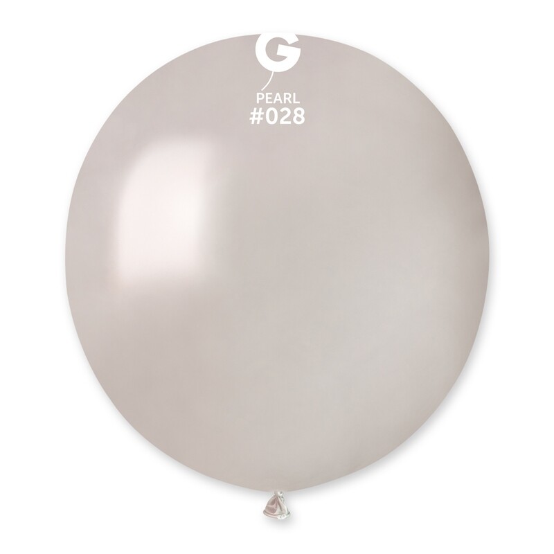 19" Metallic Balloon - Solid Colour Latex - PEARL